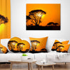 Beautiful African Sunset in Savannah - Landscape Printed Throw Pillow
