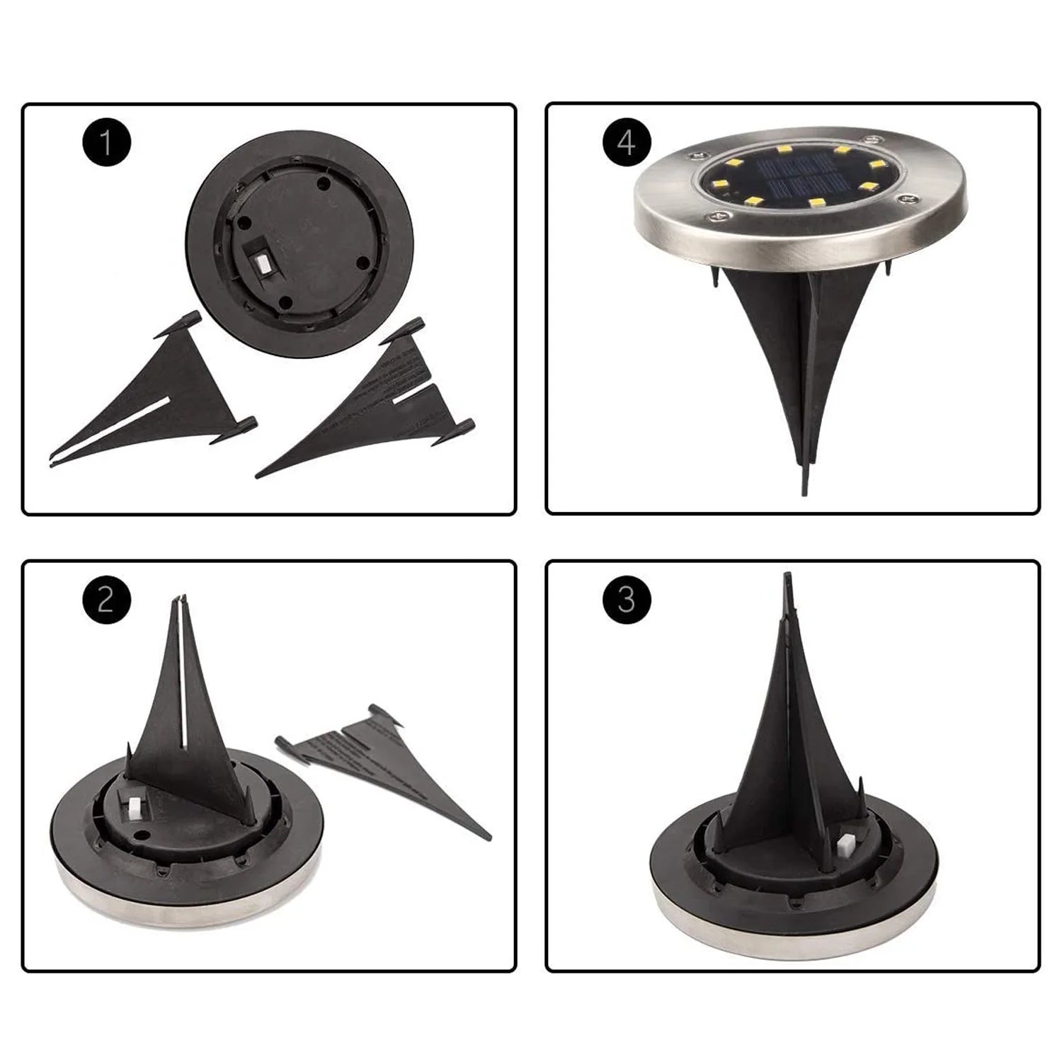 8 Pack Outdoor Solar Garden Landscape Ground Lights with Waterproof (White)