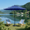 3-Tier Patio Umbrella with Tilt Adjustment Outdoor Market Umbrella Navy Blue