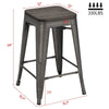 1 Piece of Counter/Bar Stool with Wooden Seat for Indoor/Outdoor