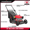 3-in-1 Gas Push Lawn Mower with 144cc Engine, 6-Position Height Adjustment
