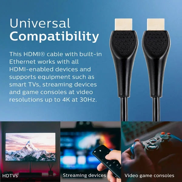 4K HDMI 2.0 Cable with Ethernet, EZ Grip
