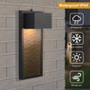 Black Modern Integrated LED Outdoor Wall Light Lantern Sconce - 2 Pack