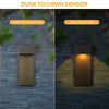Black Modern Integrated LED Outdoor Wall Light Lantern Sconce - 2 Pack