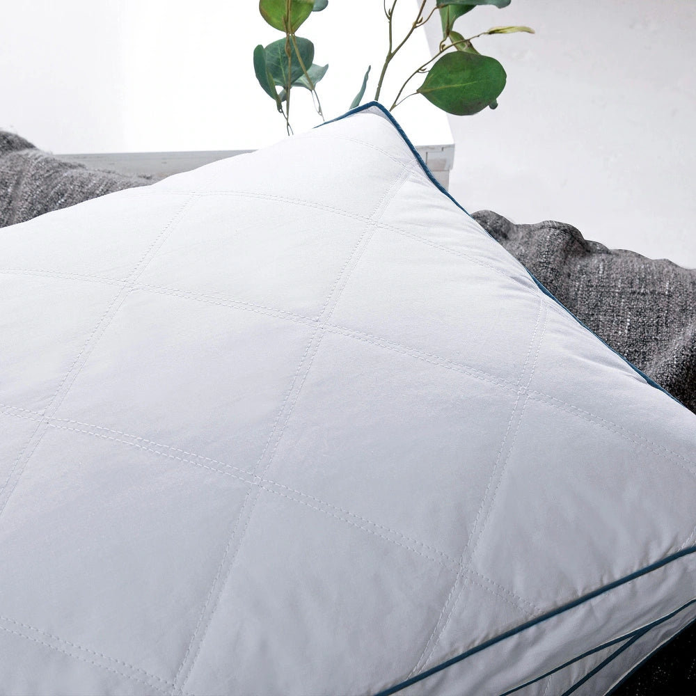2 Pack Goose Feather Down Bed Pillow - White - Medium-Firm - King