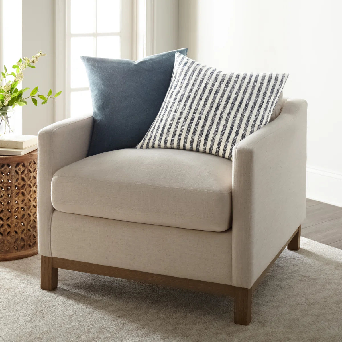 Whitewashed and Distressed Cotton Decor Throw Pillow