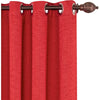 Deco Window Semi-Blackout Door Curtains Solid Polyester Metal Eyelet Matching Tieback - Red