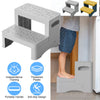 2 Step Stool for Kids Toddlers Moclever Toilet Stool for Potty Training Bathroom with Anti Slipping Surface to Reach Kitchen Counter Bed, Grey