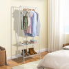 2-Tier Garment Rack for Shoes Clothes Storage - White