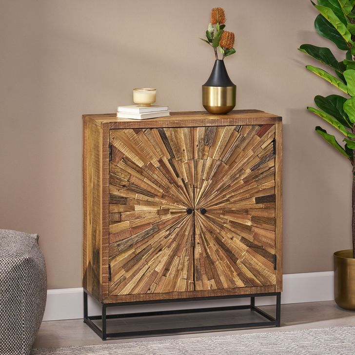 2-Door Cabinet with Two Shelves In Natural