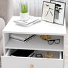 2-drawer Nightstand with One Open Shelf - White