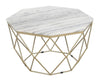 White & Gold Octagonal Cocktail Table