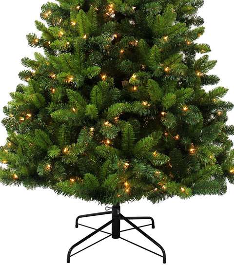 Pre Lit Green Christmas Tree With Metal Stand by Place & Time