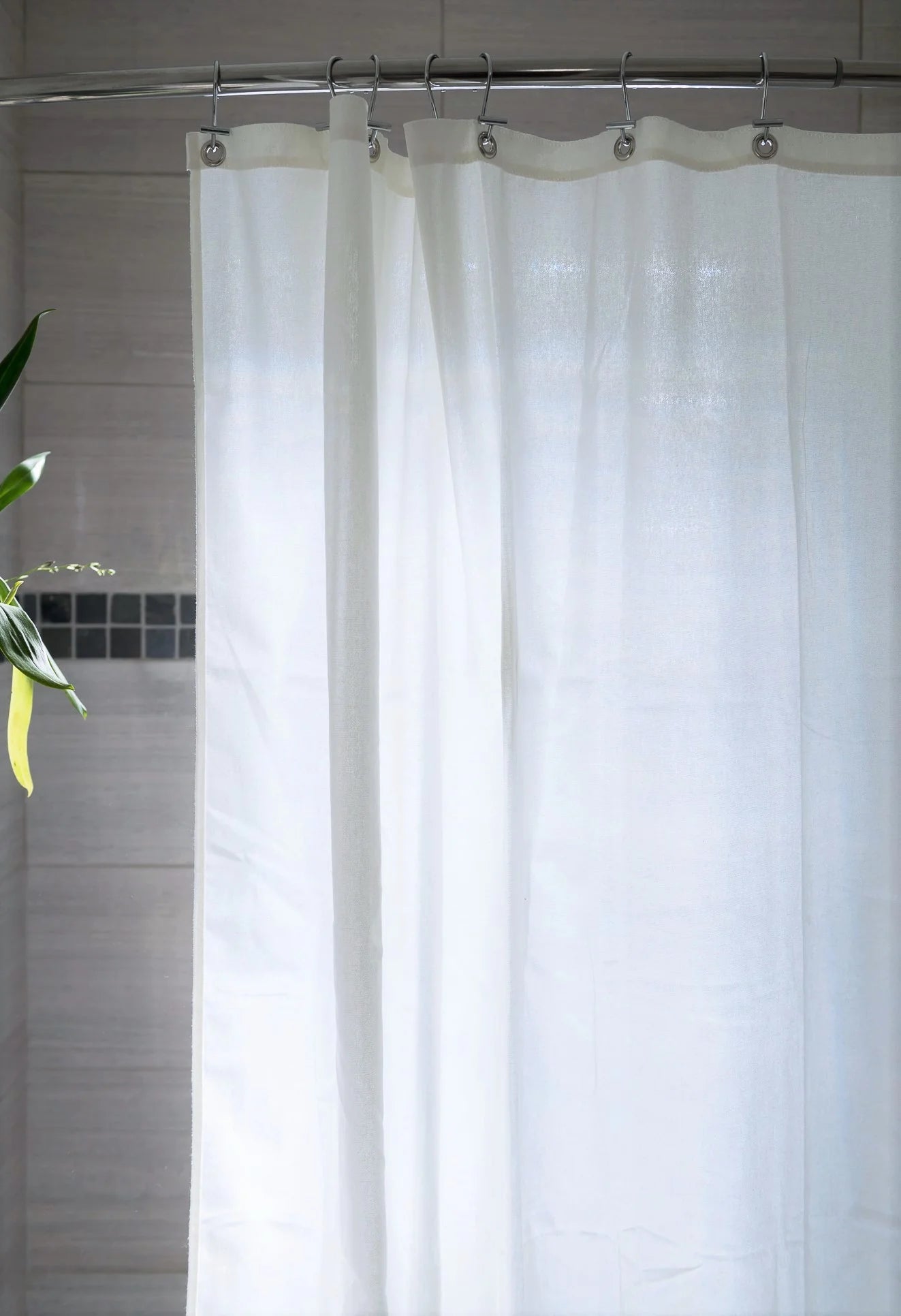 Organic Cotton Shower Curtain Bath Tub White