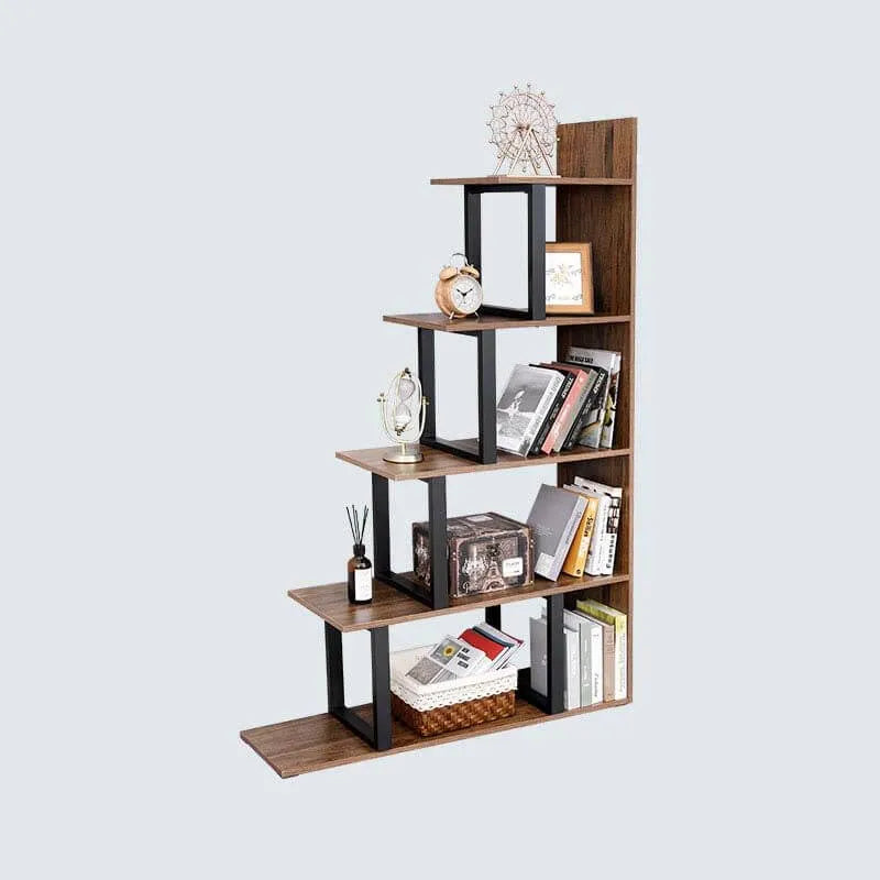5-Tier L-Shape Freestanding Ladder Corner Bookcase