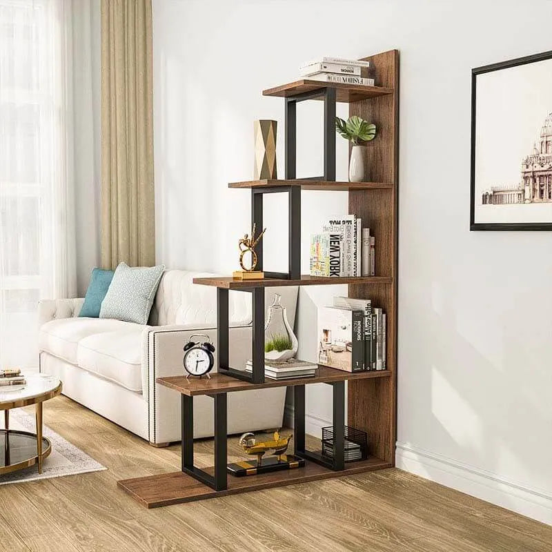 5-Tier L-Shape Freestanding Ladder Corner Bookcase