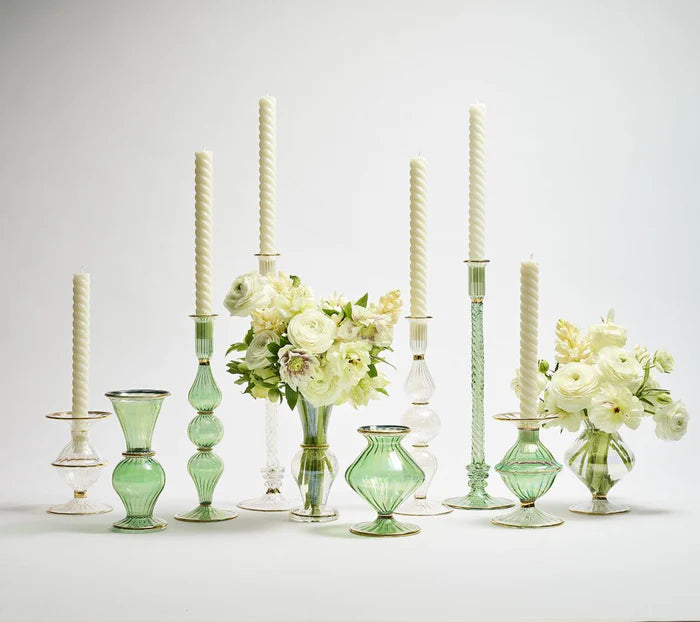 Blossom Candle Holder in Green