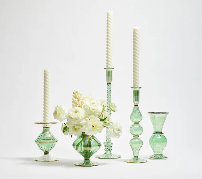 Blossom Candle Holder in Green