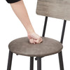Bar Table Set with 2 Bar Stools PU Soft Seat with Backrest, Grey