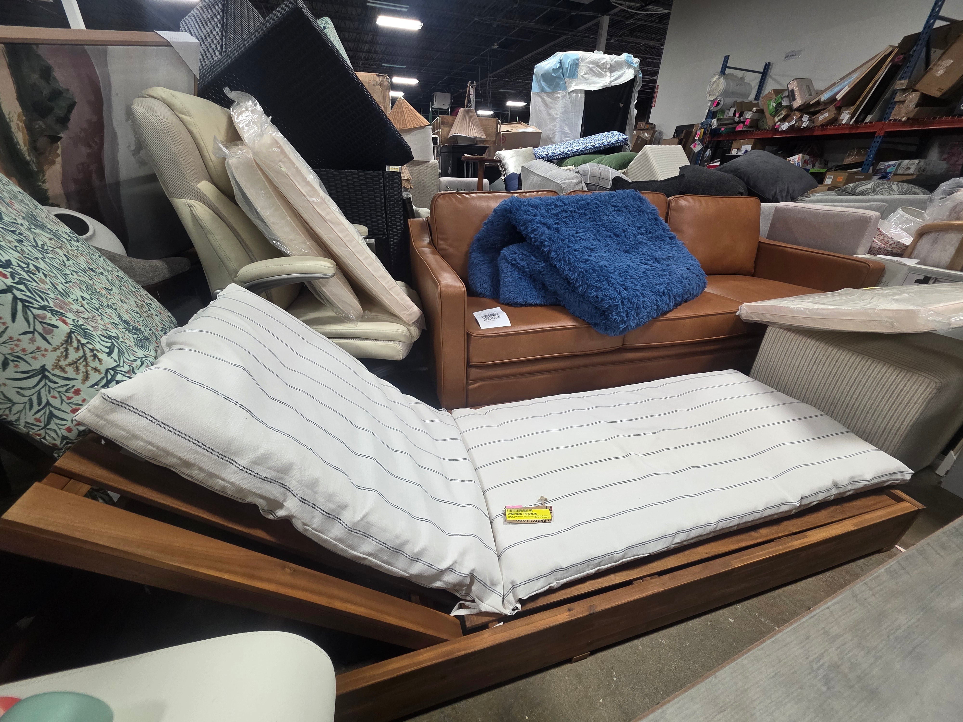 Leite Outdoor Acacia Chaise Lounger - SHOWROOM ITEM