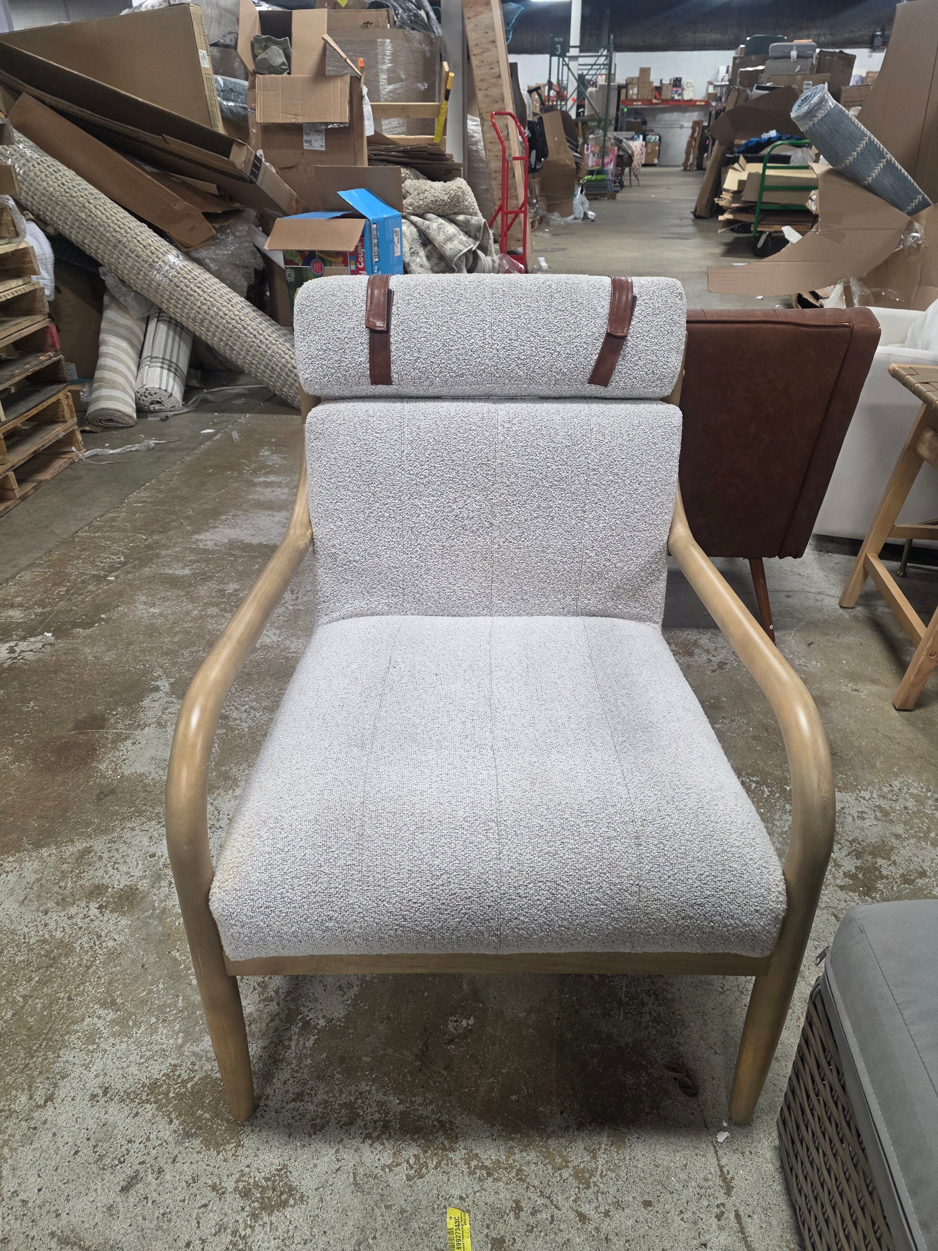 Boucle Upholstered Wood Accent Arm Chair - Hearth & Hand™ with Magnolia - SHOWROOM ITEM