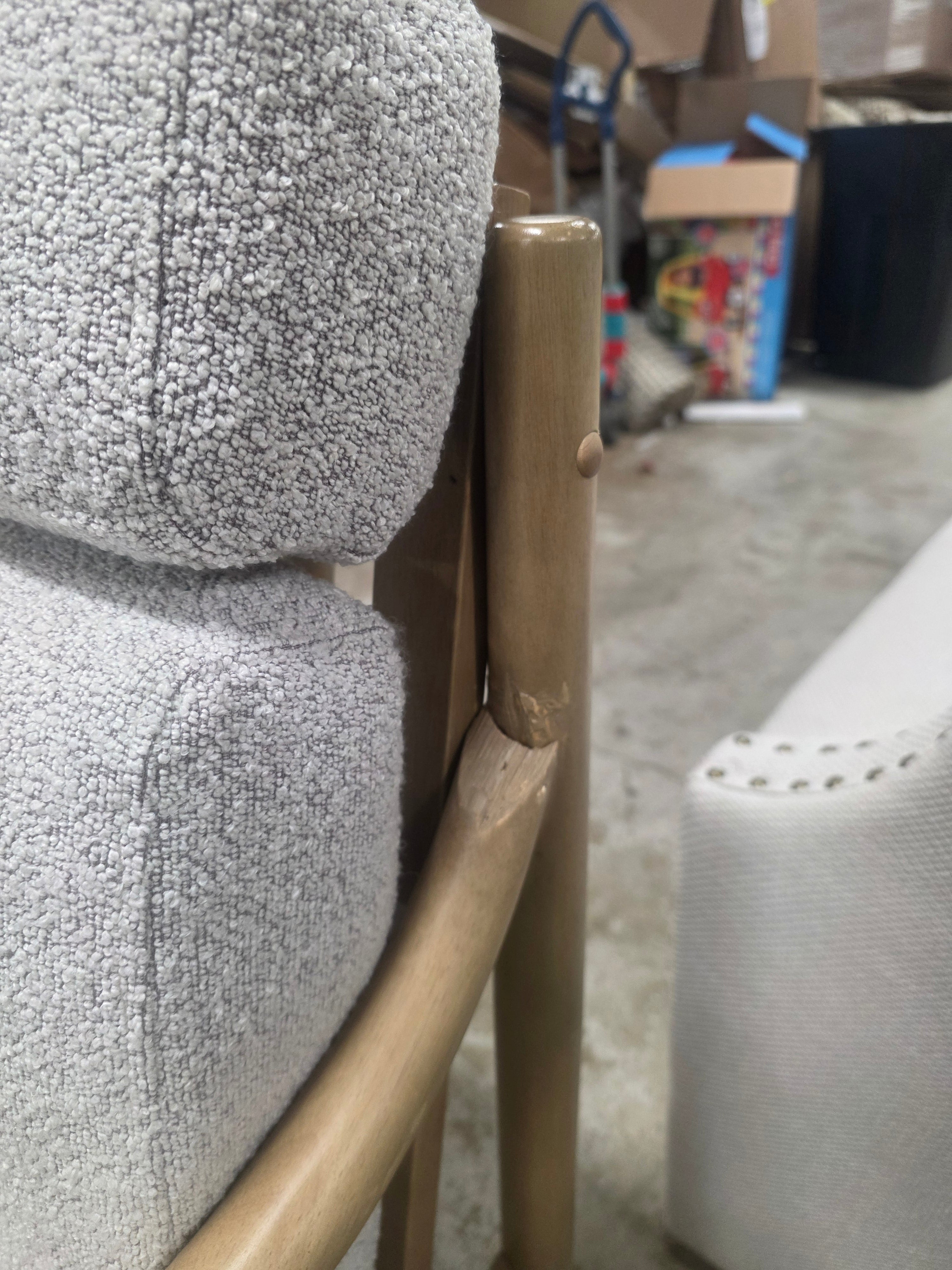 Boucle Upholstered Wood Accent Arm Chair - Hearth & Hand™ with Magnolia - SHOWROOM ITEM
