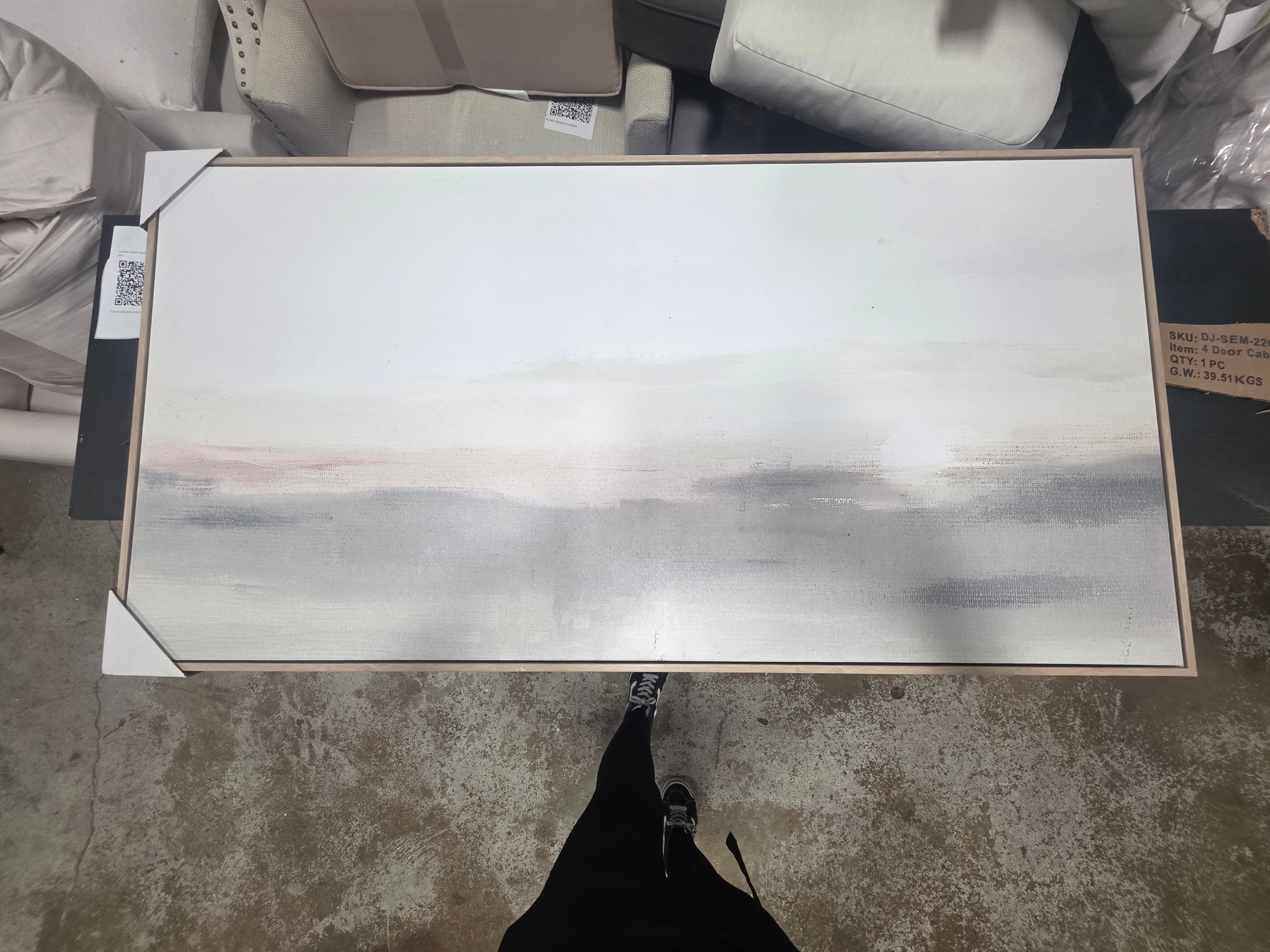 47" x 24" Haze Framed Wall Canvas - Threshold - SHOWROOM ITEM