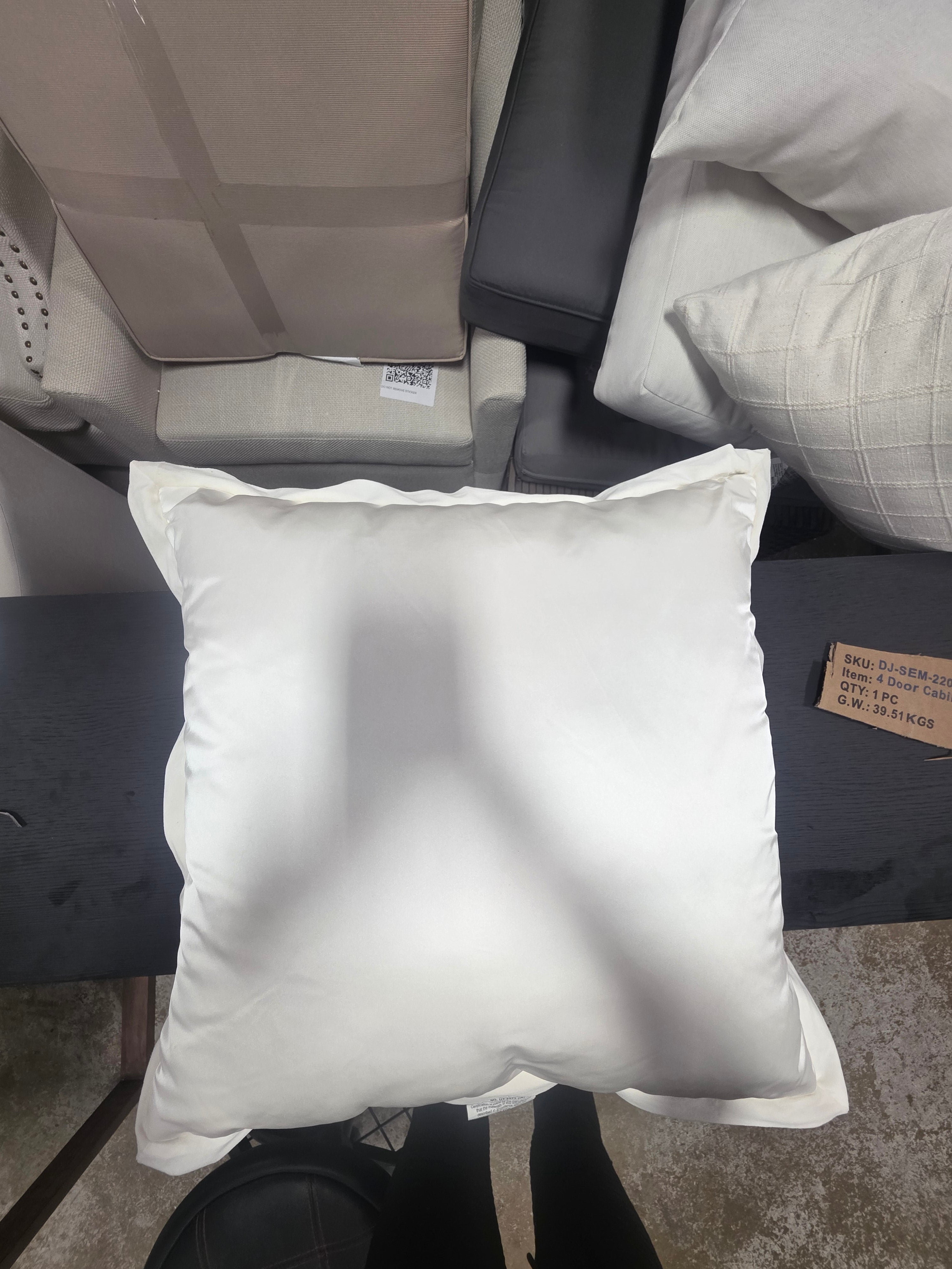 24"x24" Luxe Euro Sateen with Velvet Trim Decorative Pillow- SHOWROOM ITEM