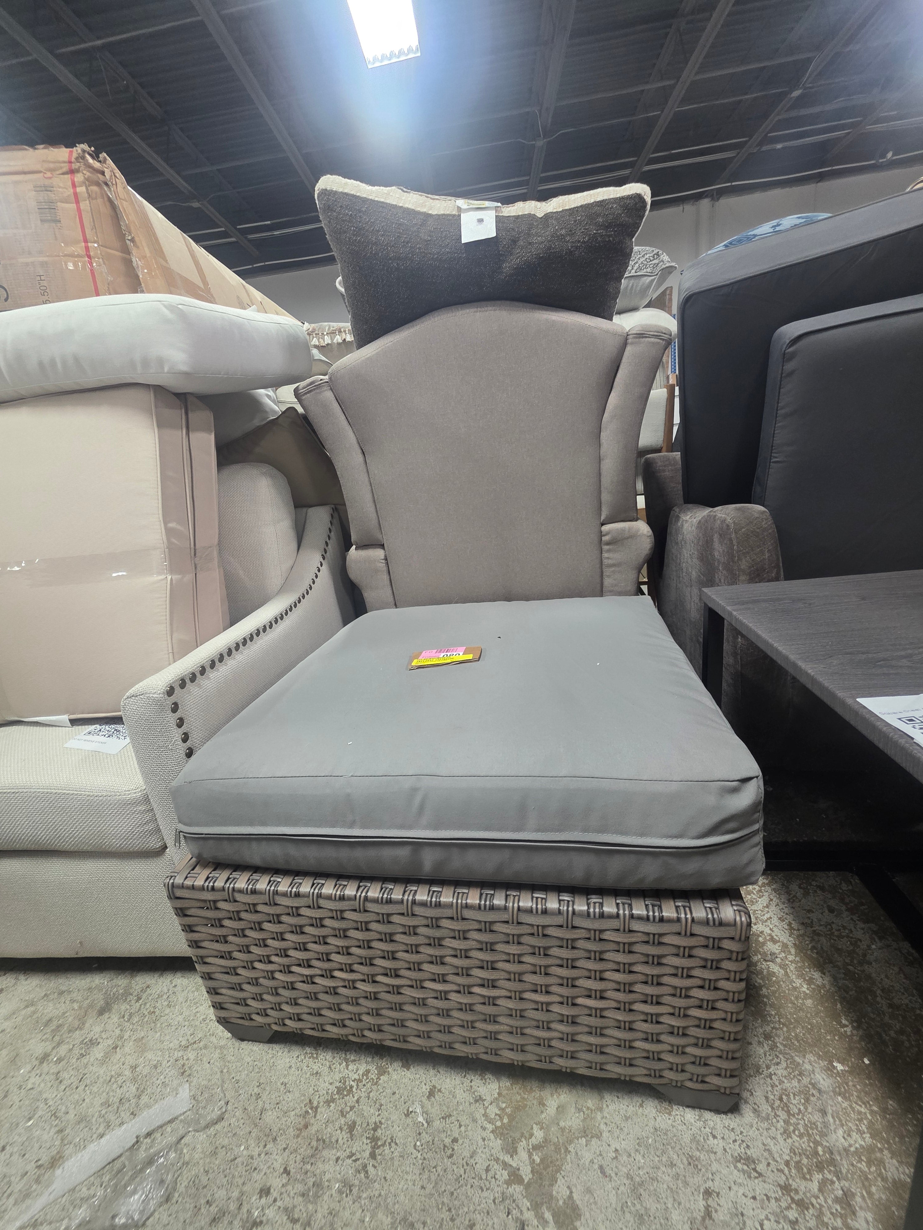 Interlaken Fully Assembled Outdoor Ottoman with Cushion - SHOWROOM ITEM