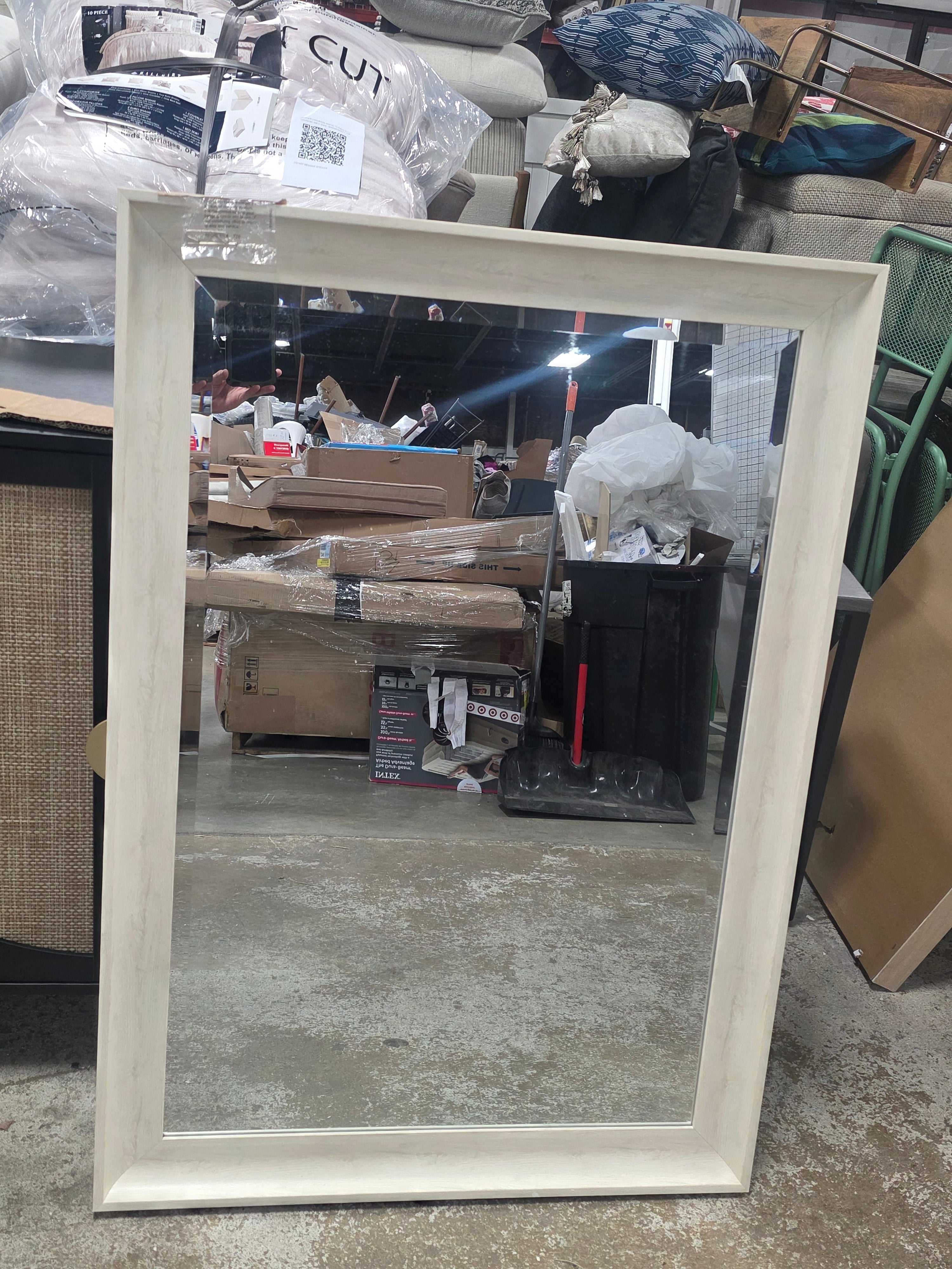 Stewart Rattan Flat Wall Mirror - SHOWROOM ITEM