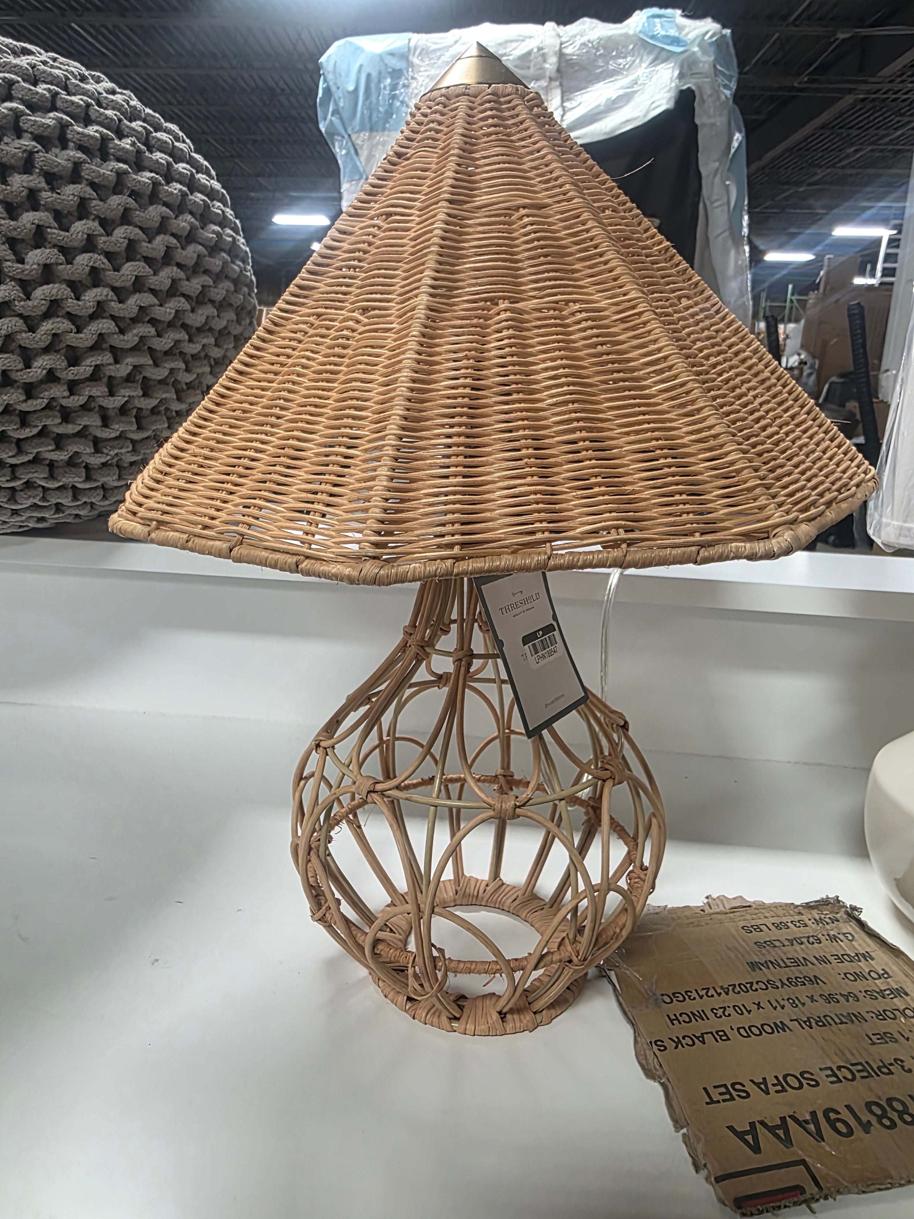 Boho Rattan Table Lamp Brown - Threshold™ - SHOWROOM ITEM