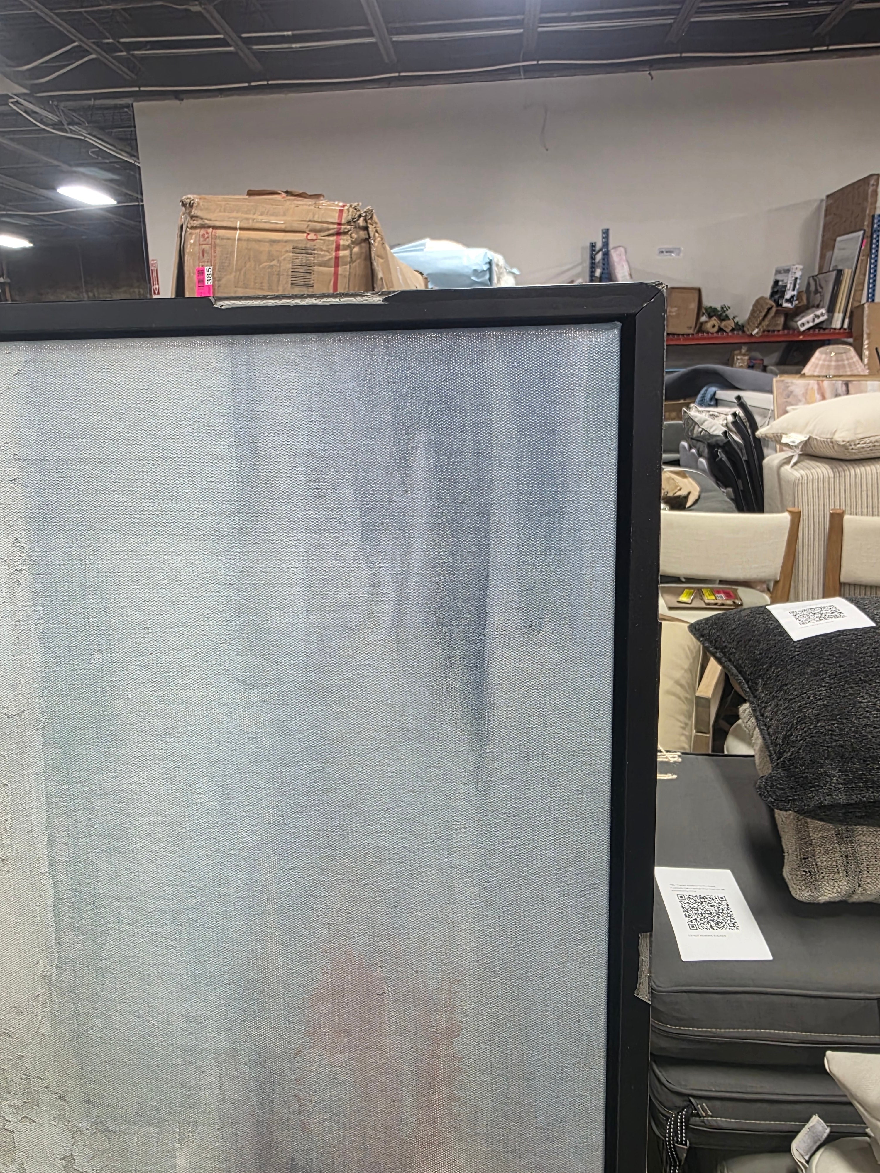 Blue Abstracts " House Of Lines II " by Art Remedy on Canvas - SHOWROOM ITEM