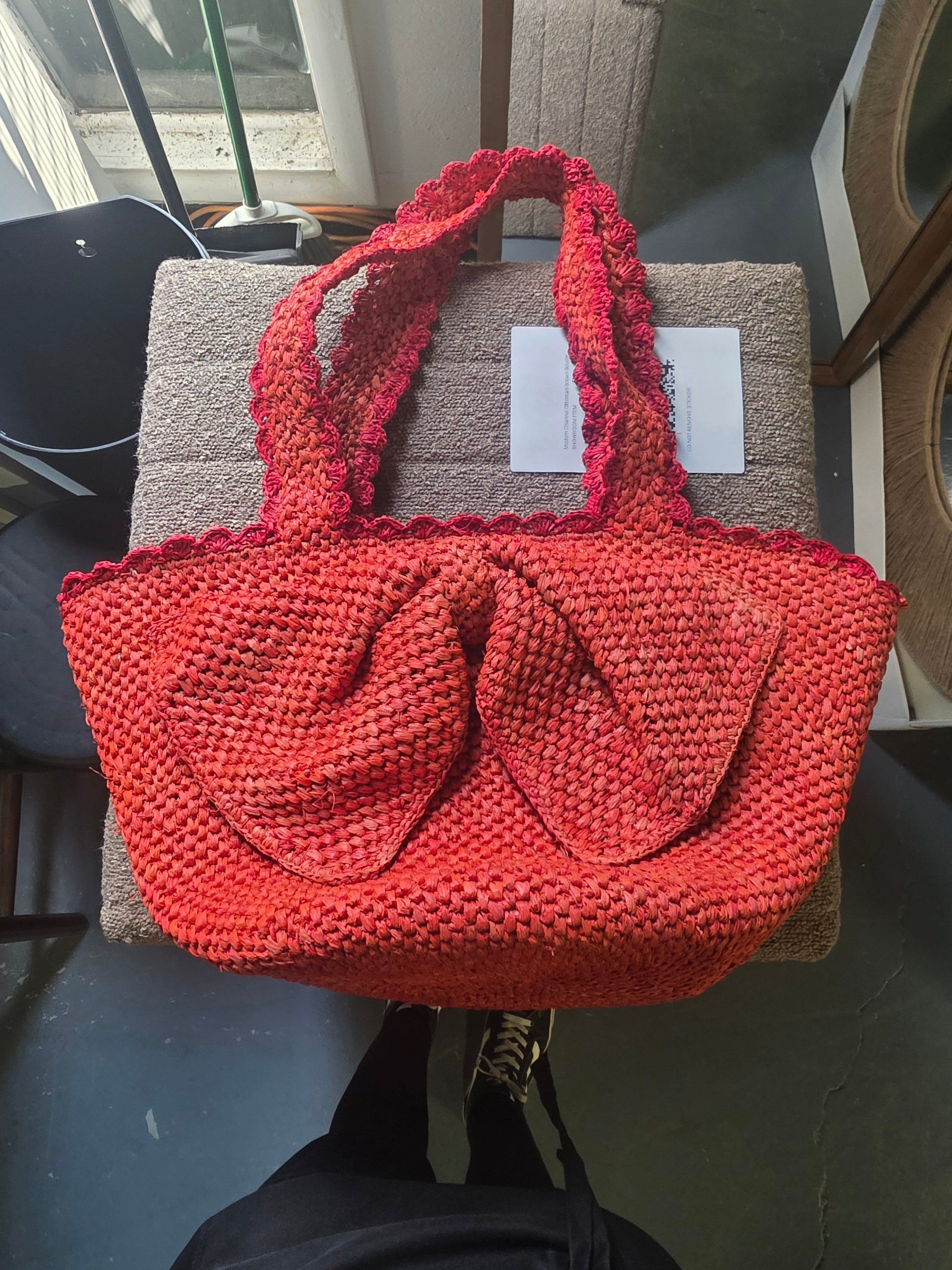 Kate Spade Red Woven Tote Bag - SHOWROOM ITEM