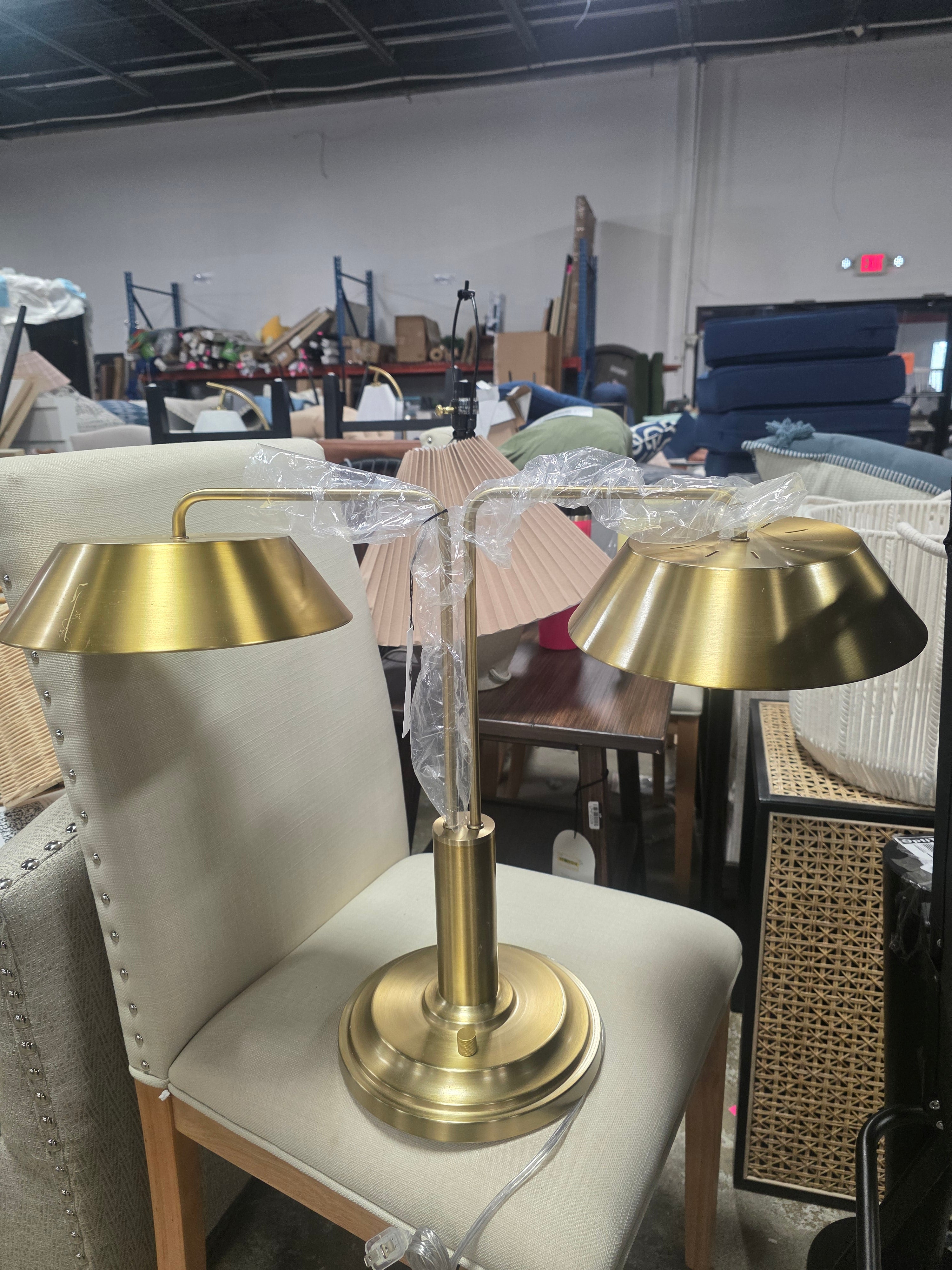 Brass Double-Shaded Table Lamp - Hearth & Hand - SHOWROOM ITEM