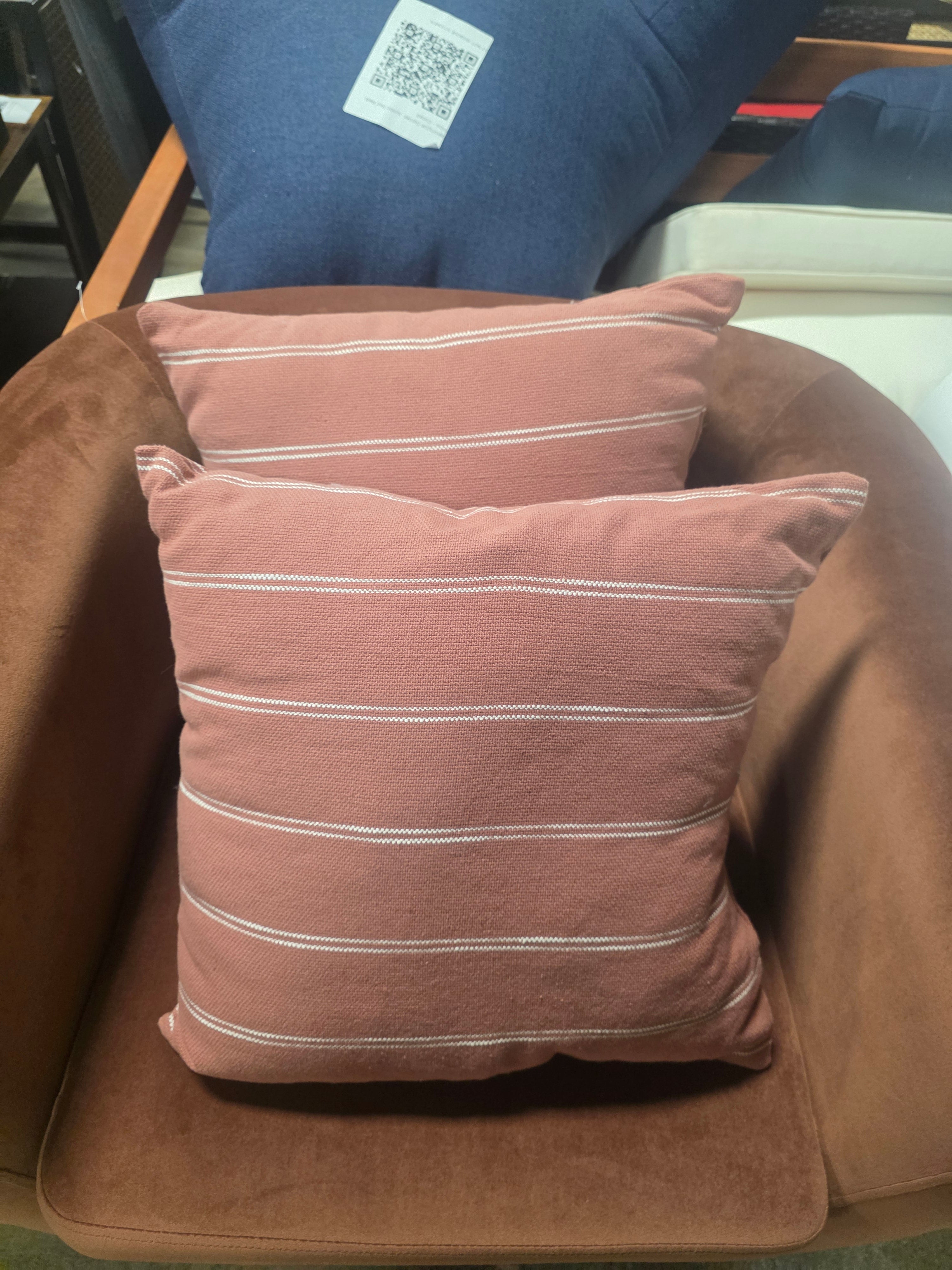 2pk Square Cotton Woven Stripe Throw Pillows - Threshold™ - SHOWROOM ITEM
