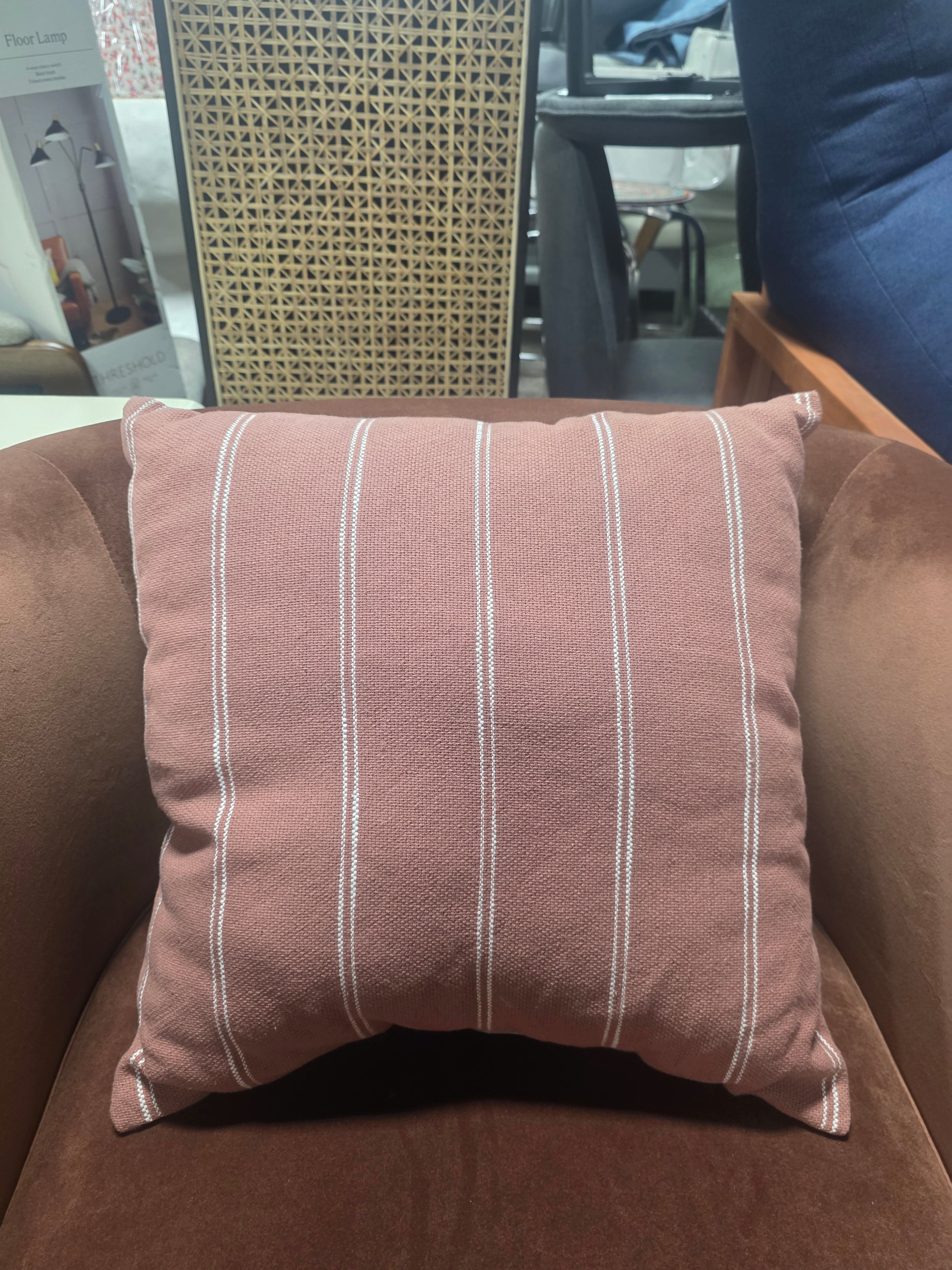 2pk Square Cotton Woven Stripe Throw Pillows - Threshold™ - SHOWROOM ITEM