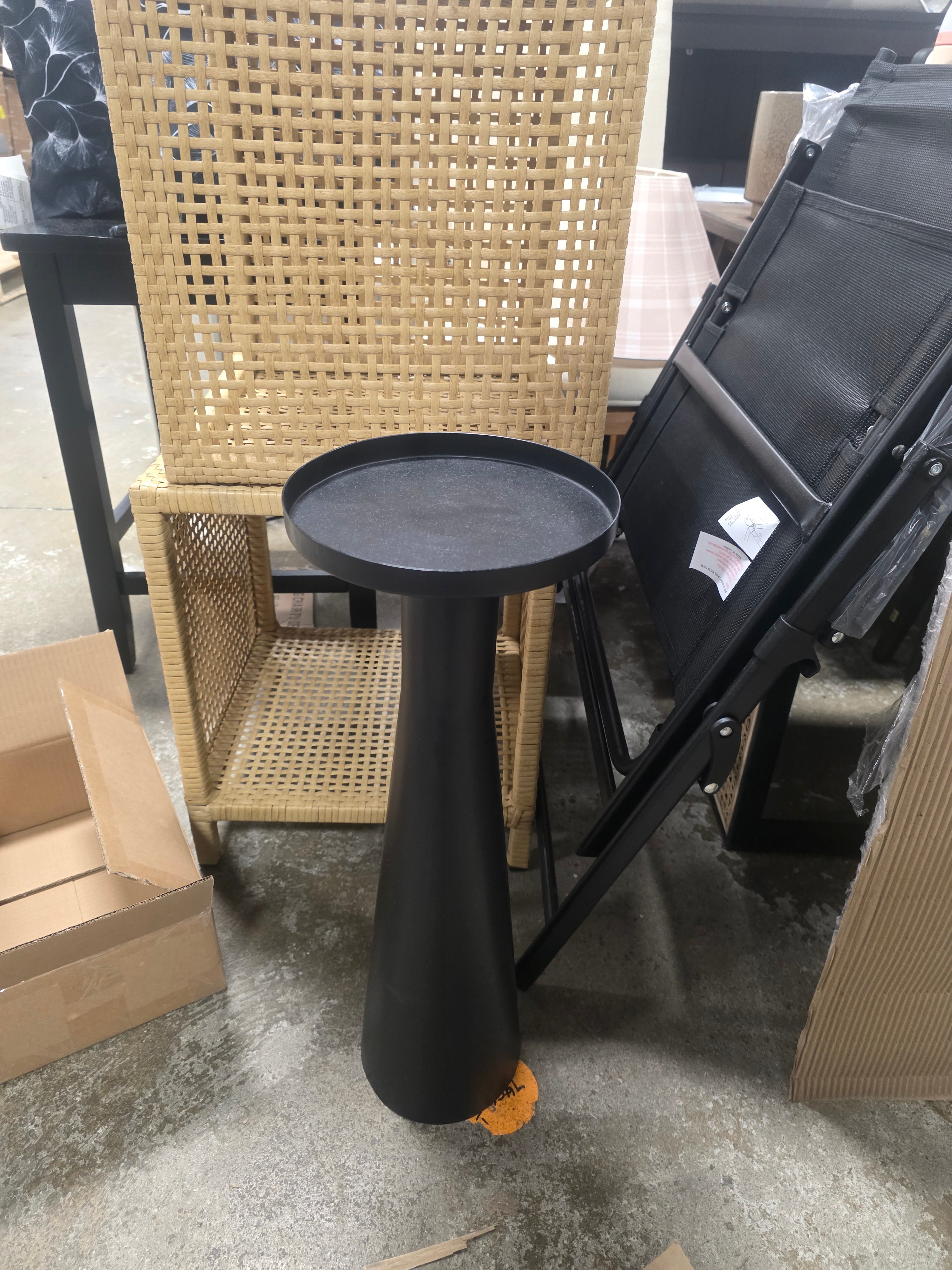 Alester Round Smooth Metal Drink Table Black - Threshold™ - SHOWROOM ITEM