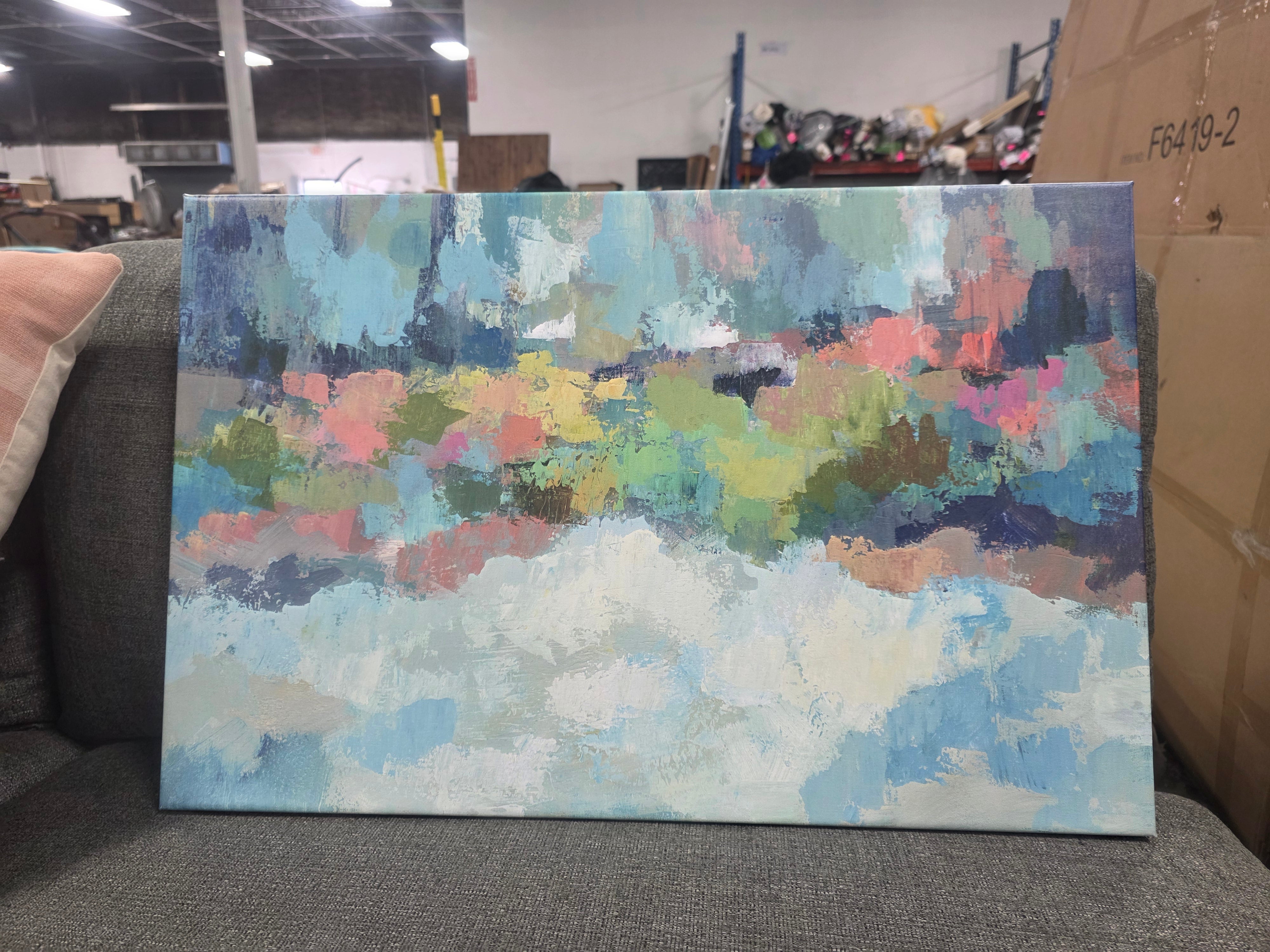 " Abstract Lakeside " by Silvia Vassileva 20"x30" - SHOWROOM ITEM