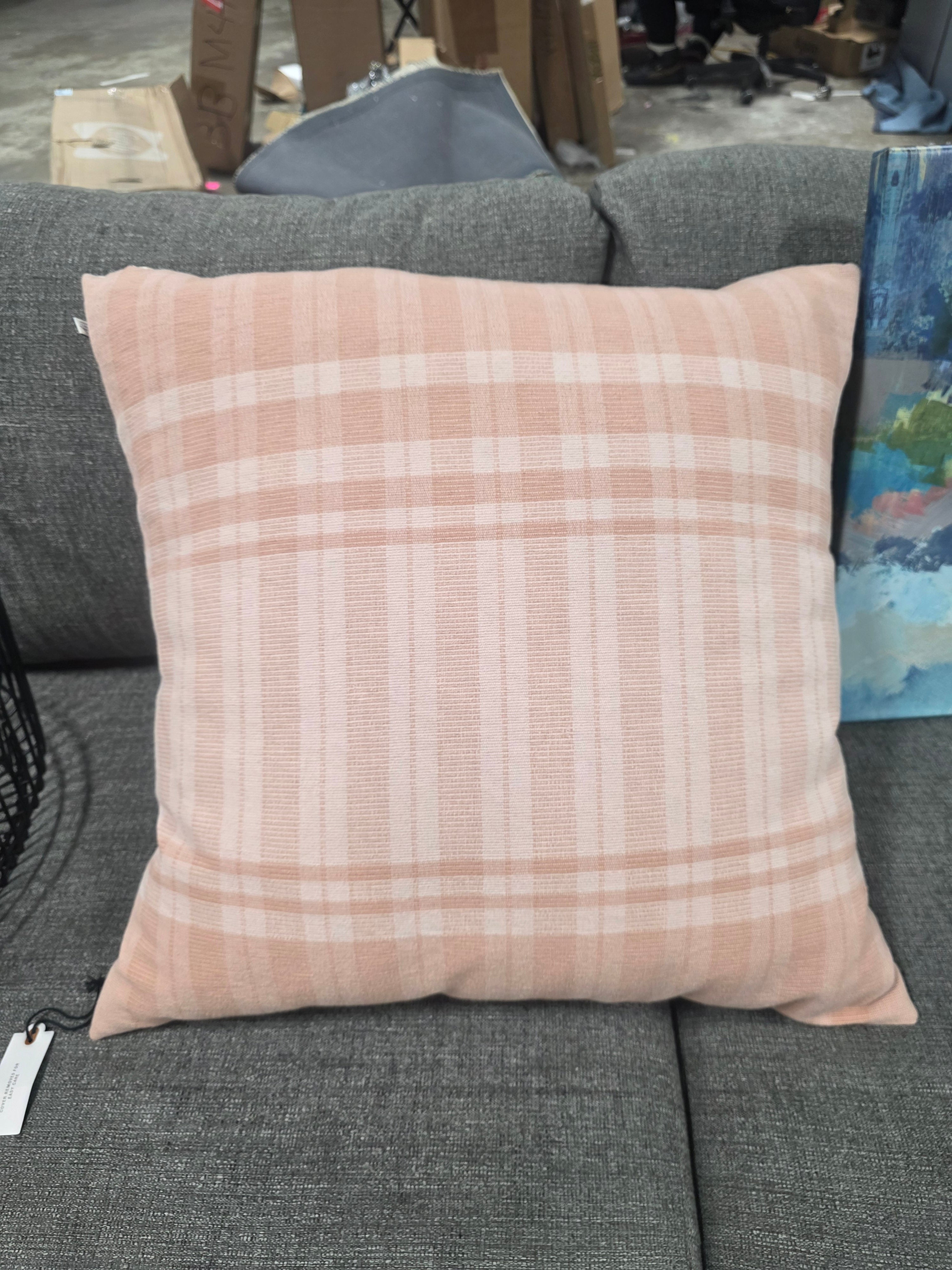 Hearth & Hand Magnolia, 24x24, Tonal Plaid Square Throw Pillow - SHOWROOM ITEM
