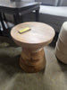 Vanola Round End Table in Solid Wood  - SHOWROOM ITEM