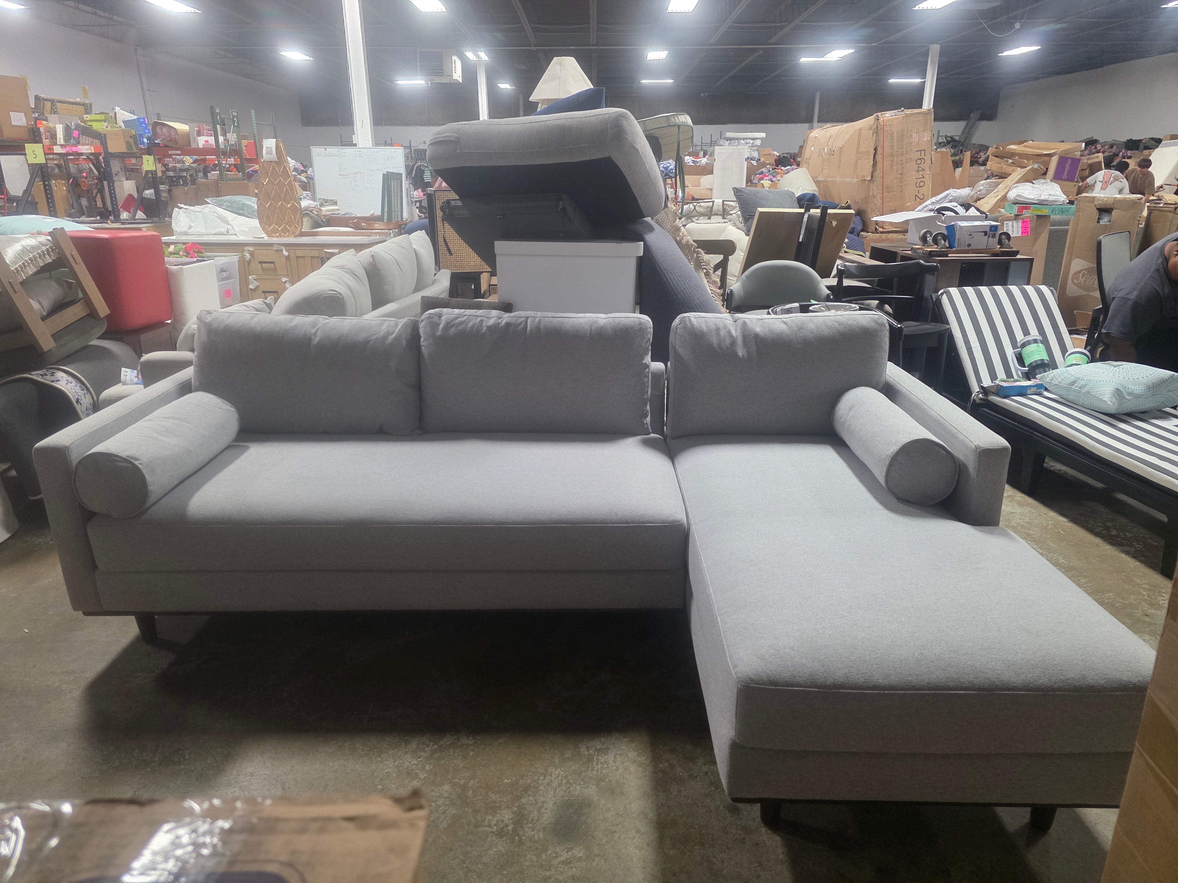 Morrison Right Sectional Sofa in Woven-Blend Fabric - SHOWROOM ITEM
