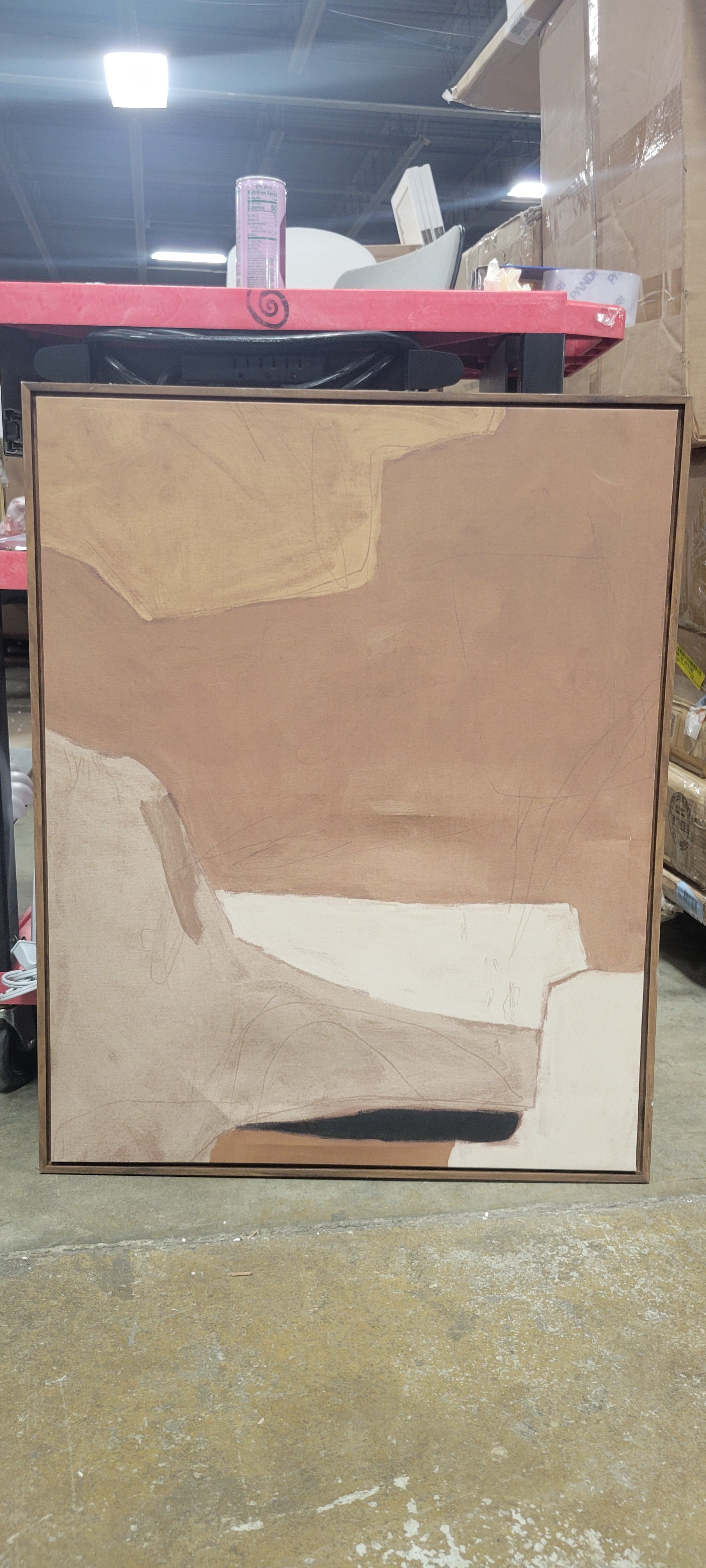 24" x 30" Earth Abstract Framed Canvas Brown - Threshold™ - SHOWROOM ITEM