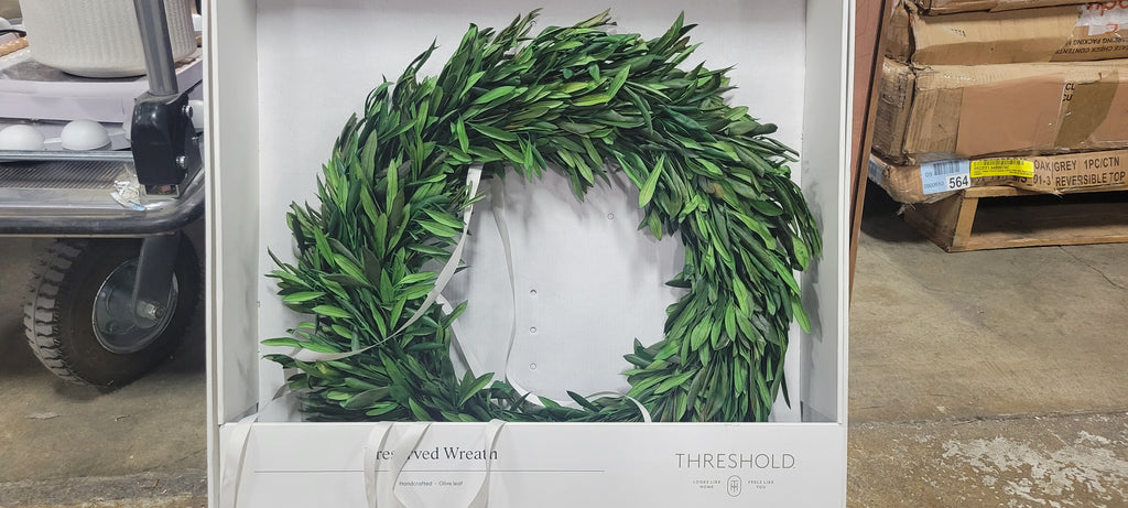 Preserved Olive Leaf Wreath - Threshold™- SHOWROOM ITEM – Salvage