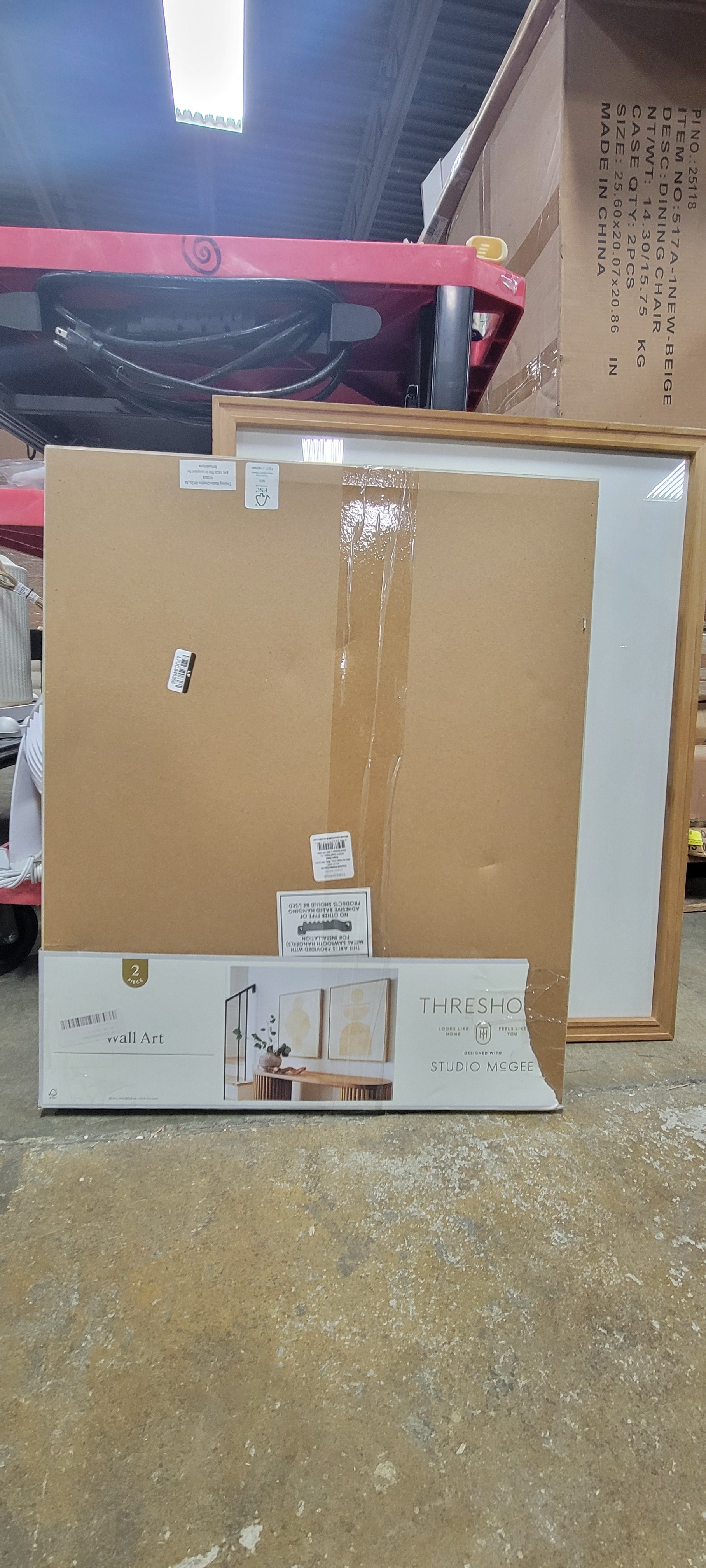 (Set of 2) 20" x 24" Abstract Shapes Framed Canvas - Threshold™ - SHOWROOM ITEM