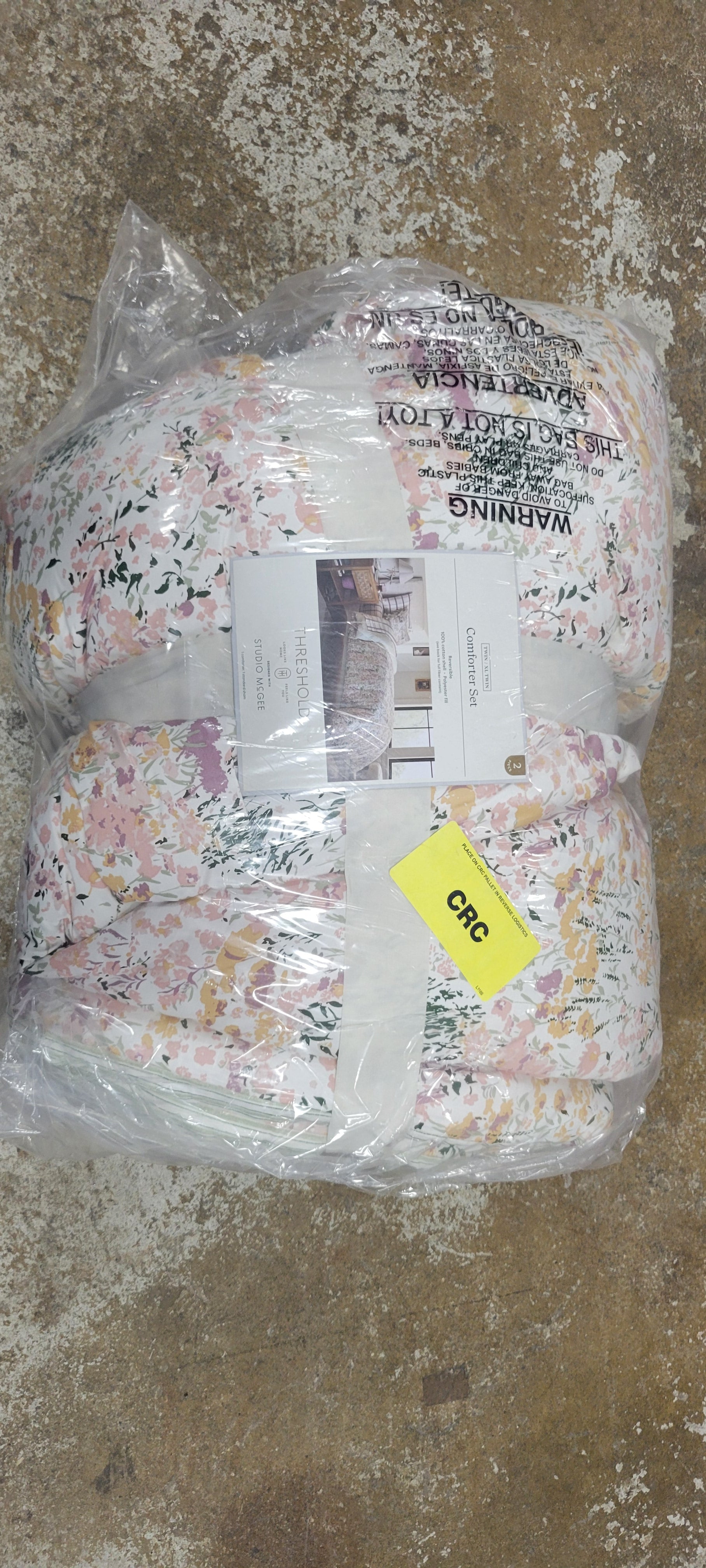 Reversible Floral and Stripe Comforter Set Pink/Green - Threshold™ - SHOWROOM ITEM