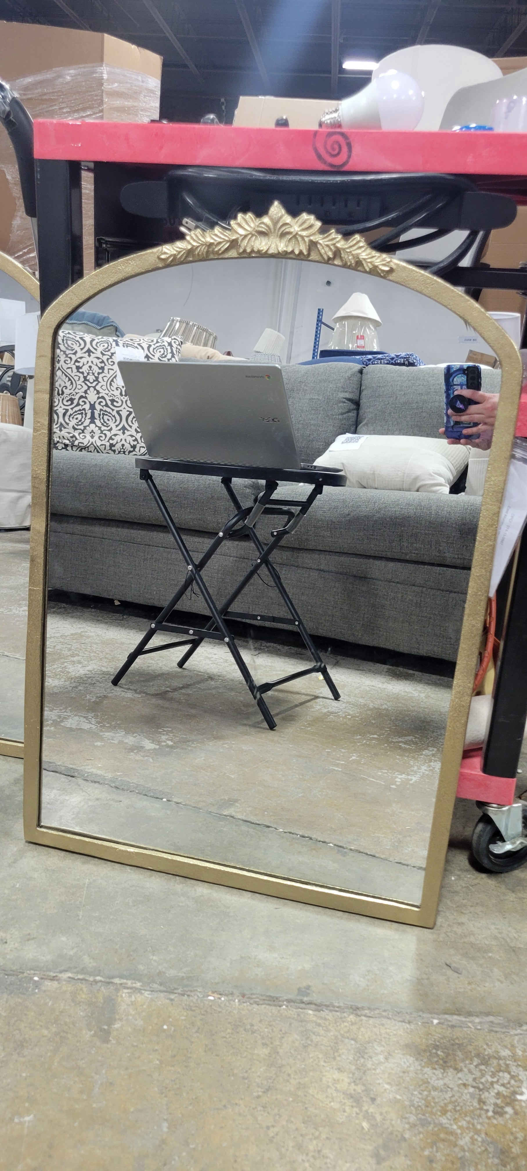20"x30" Decorative Gold Wall Mantle Mirror Gold - Threshold™ - SHOWROOM ITEM