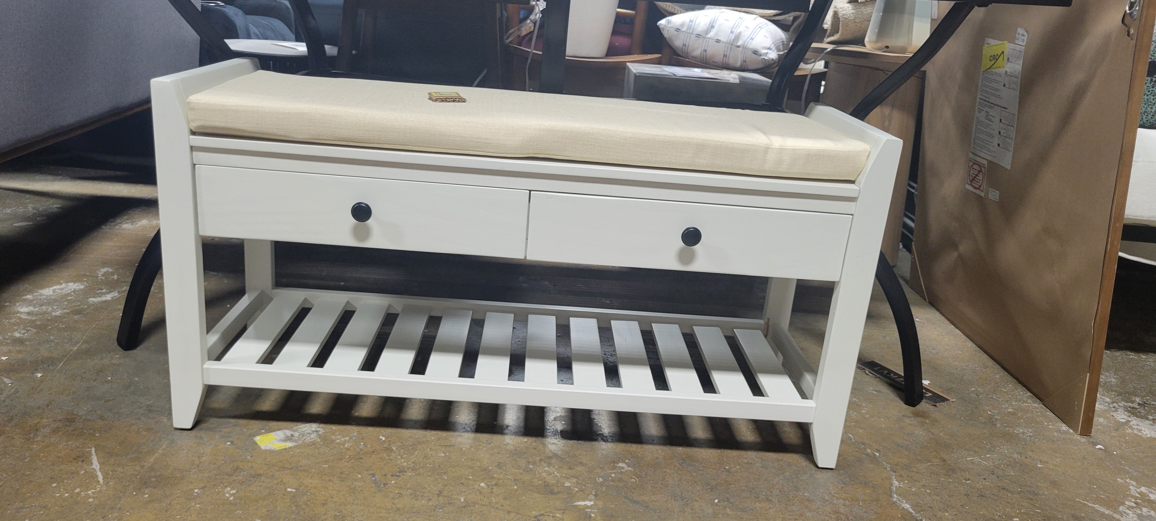 Sapphtopaz Modern Storage Bench Shoe Rack with Cushioned Seat - SHOWROOM ITEM