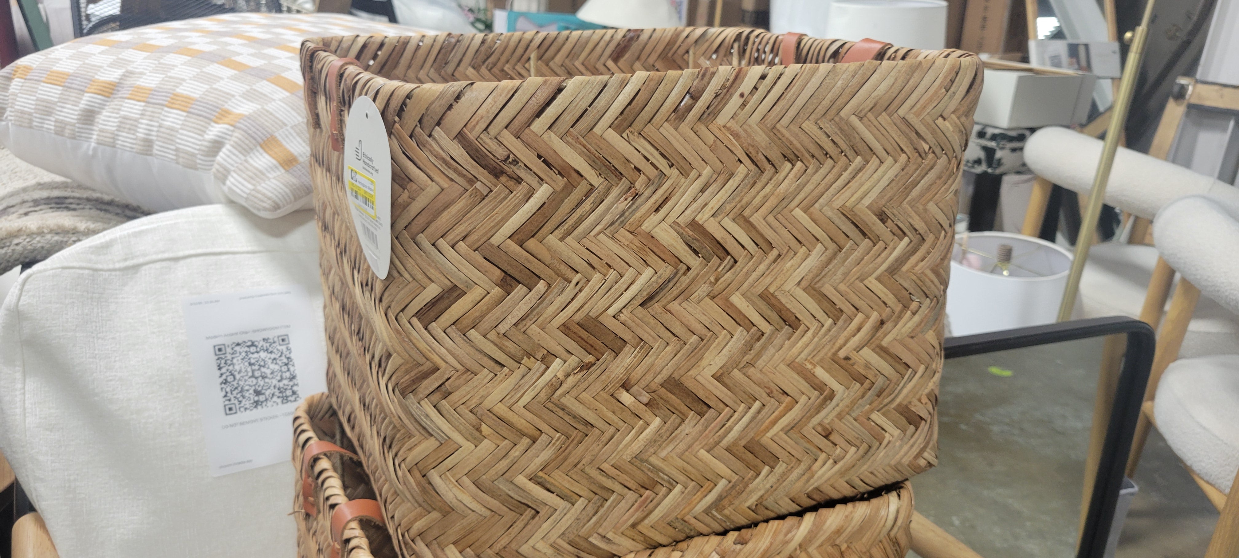 Herringbone Weave Cube Basket - Threshold™ - SHOWROOM ITEM