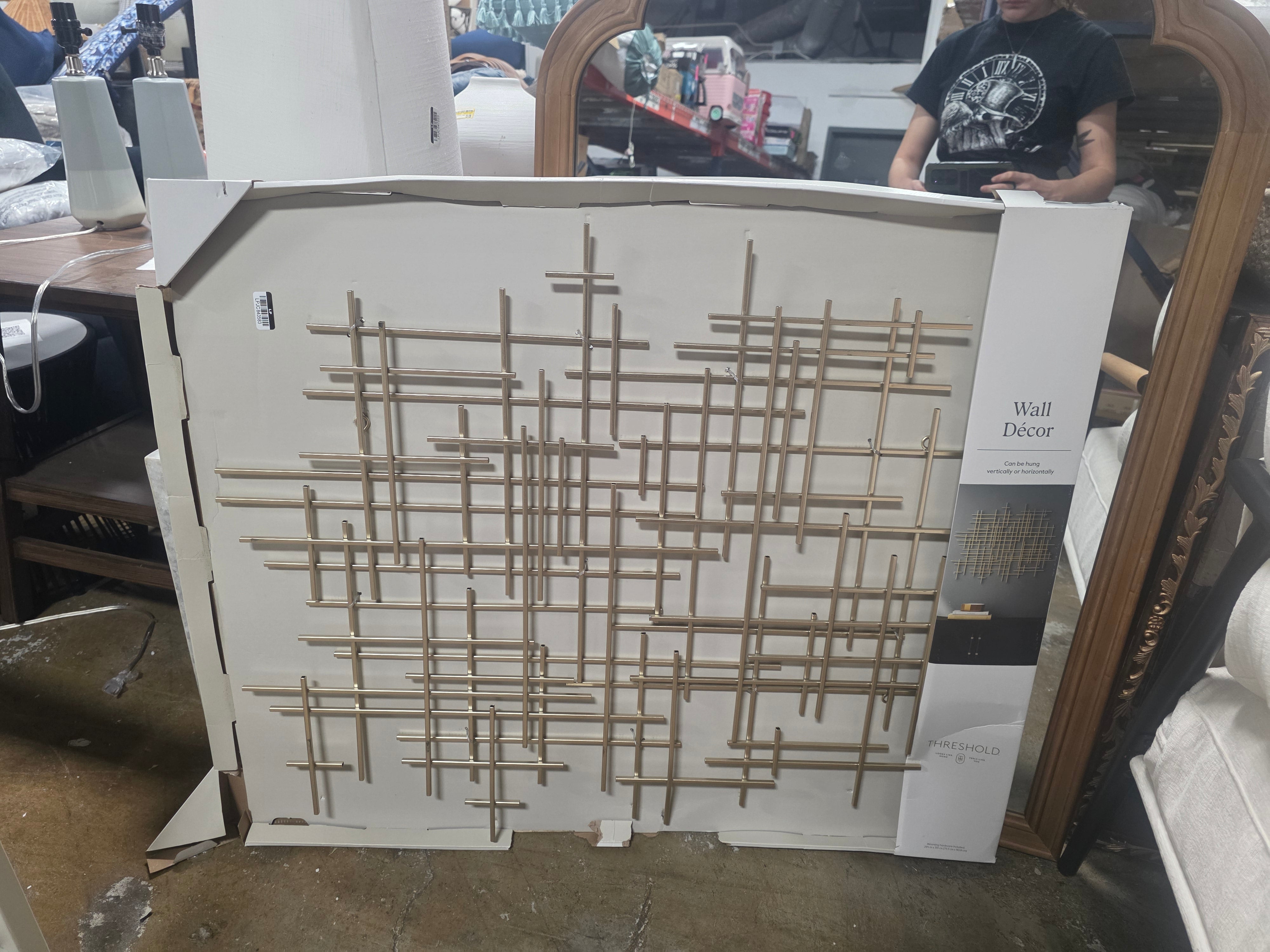 36"x30" Mid-Century Metal Wall Décor Gold - Threshold - SHOWROOM ITEM