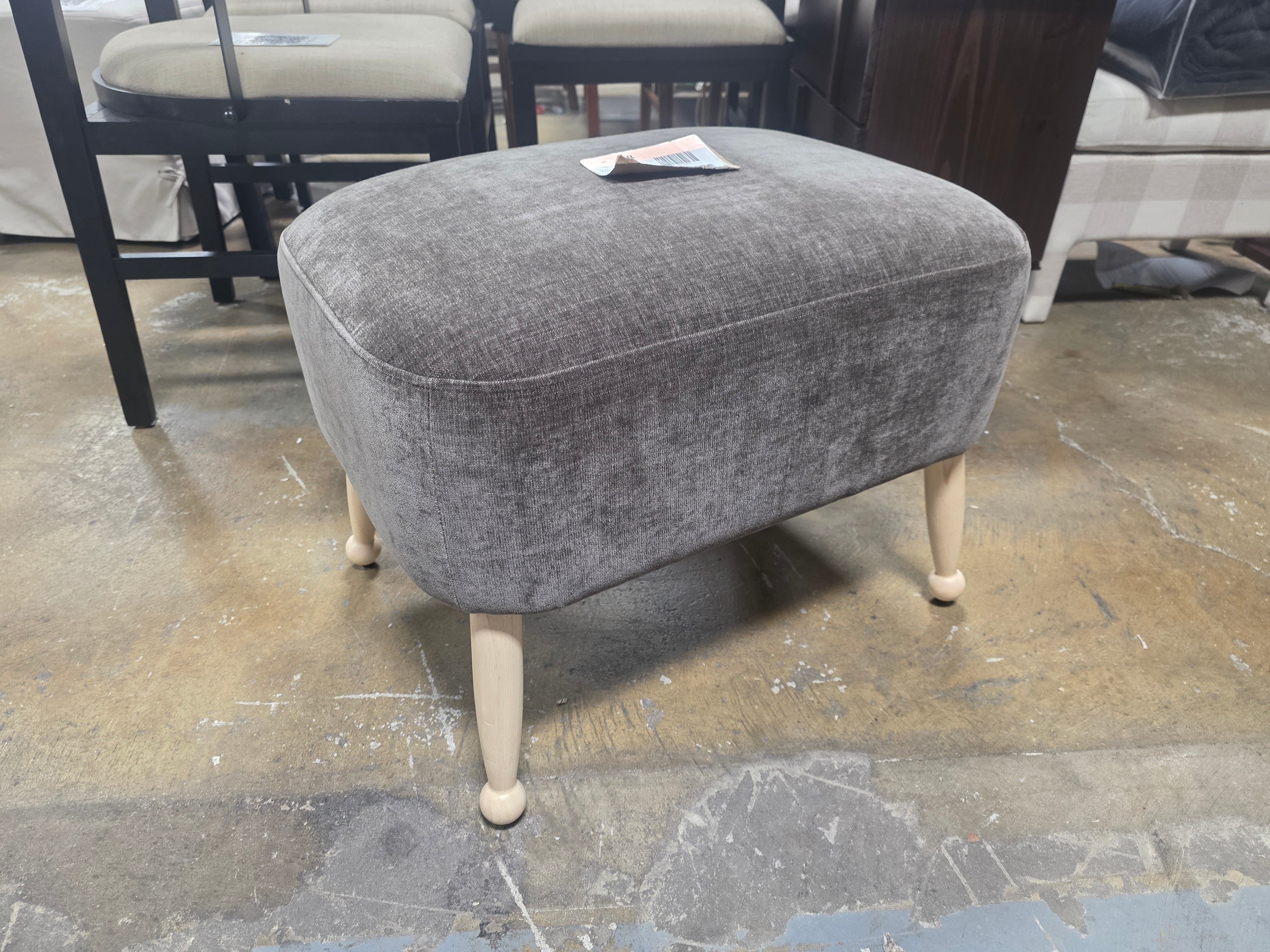 Corallina Upholstered Wooden Ottoman - Dark Brown - Threshold - SHOWROOM ITEM 